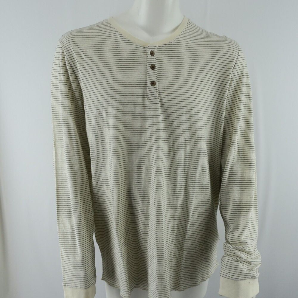 NWT Marine Layer Long Sleeve Henley Shirt Mens XL‎ Striped